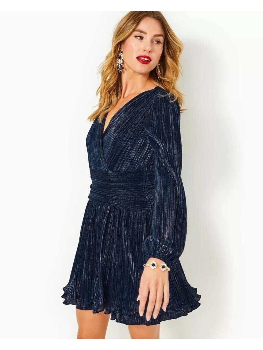 Lilly Pulitzer Jessamie Navy Blue Long Sleeve Mini Dress Size 4 - New Tags - Picture 2 of 5